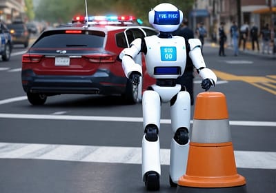 robot cop on traffic