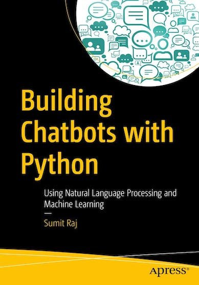 Cover image of the book 'Building Chatbots with Python: From Novice to Expert' showcasing the title and a visual representation of chatbot development using Python