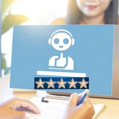 Customer providing a full five-star rating to Empathetic Chatbots in HubSpot, highlighting their satisfaction with the AI-powered service.